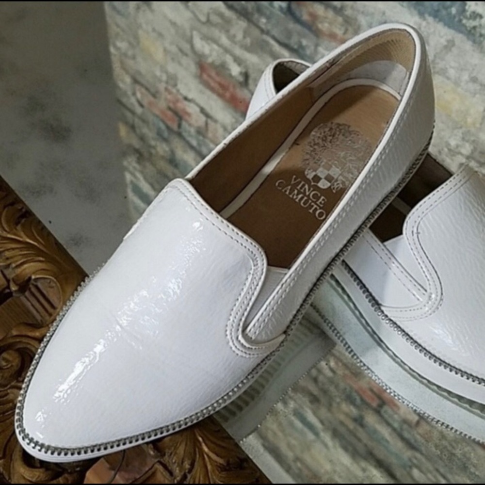 Patent leather slip on sneakers/ loafers.
